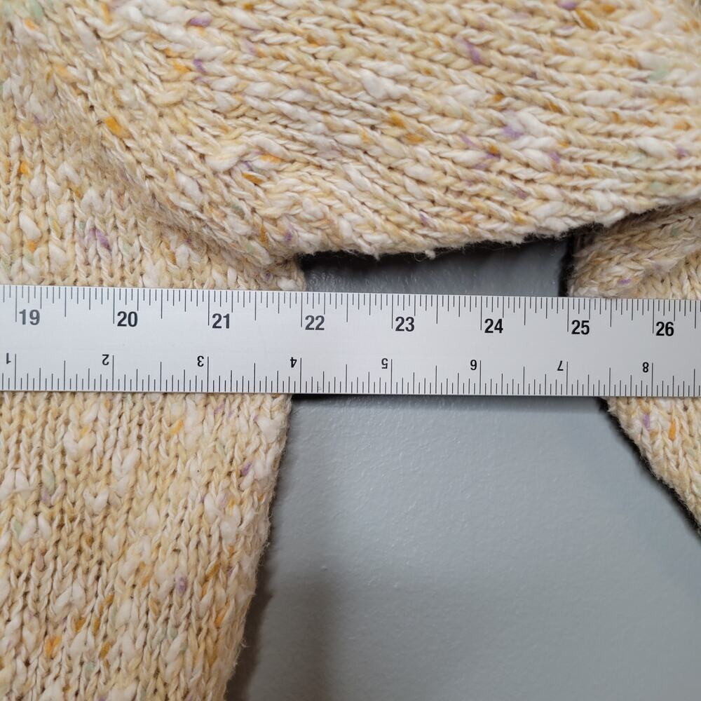 Vintage LizSport Sweater Women's Size‎ L Beige Cotton Cowl 80s 90s Preppy - Picture 7 of 10